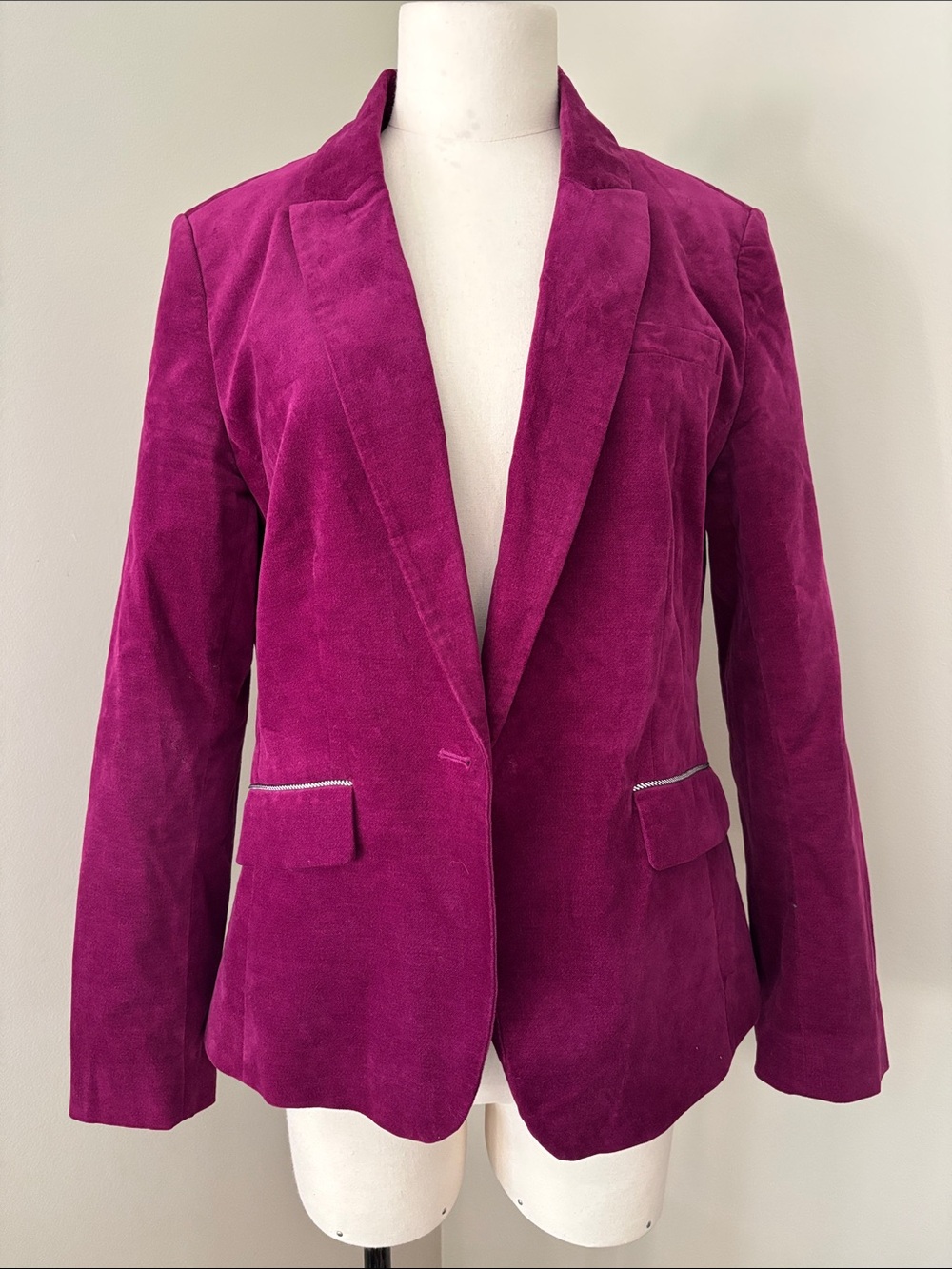 Melanie Lyne Magenta Corduroy Blazer